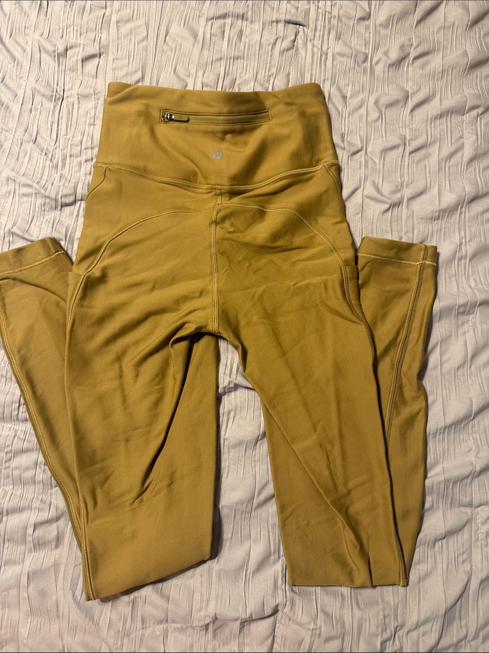 Lululemon Fleece-lined Leggings - Mustard/Green